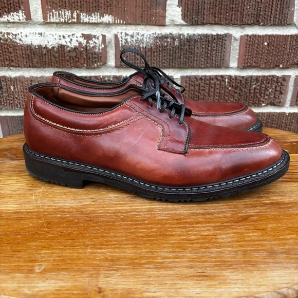 Allen Edmonds Wilbert Leather Mens 9.5 D Oxford Moc Shoes Like New - Picture 1 of 11